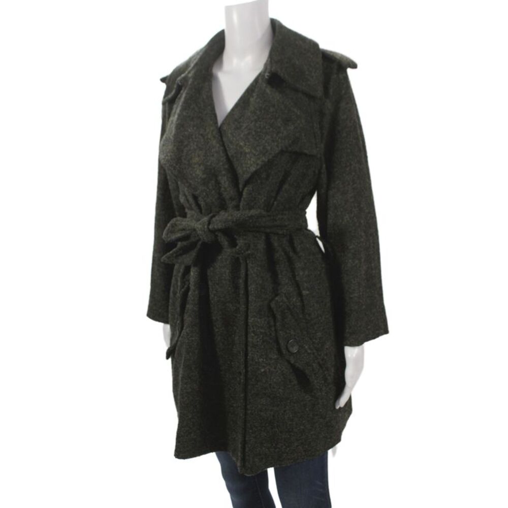 D&G Dolce & Gabbana Womens Dark Gray Wool Trench Coat Size 48 - Picture 3 of 11